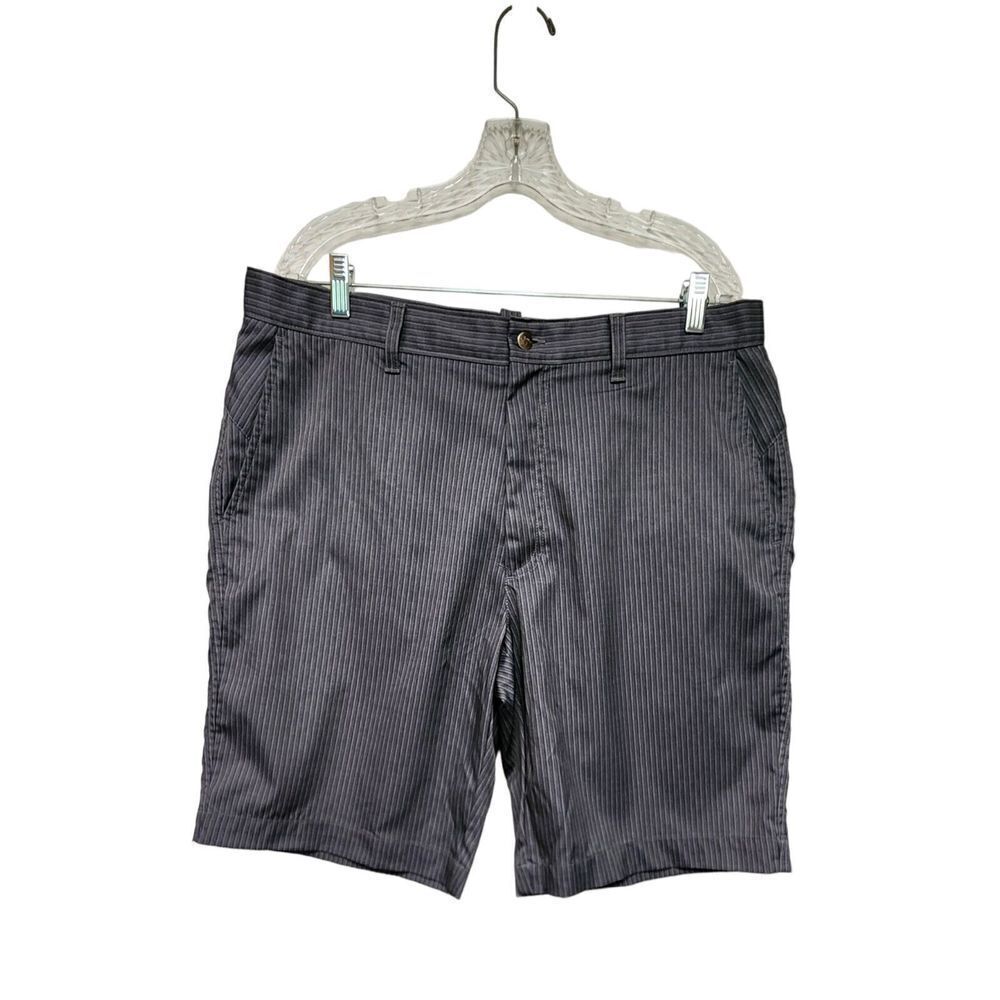 CALLAWAY MEN'S Golf Performance  Striped Gray Shorts Flat Front Size 36
